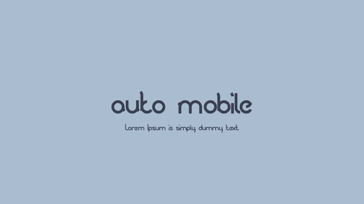 auto mobile Font