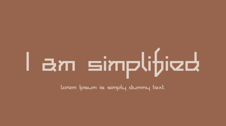 I am simplified Font Family