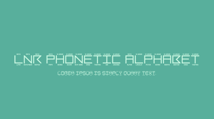 LNR Phonetic Alphabet Font