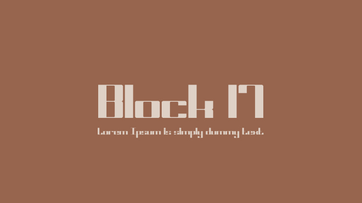 Block 17 Font