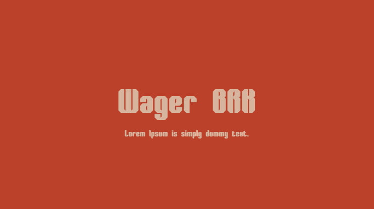Wager BRK Font Family