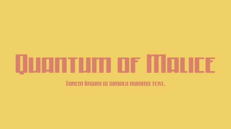 Quantum of Malice Font Family