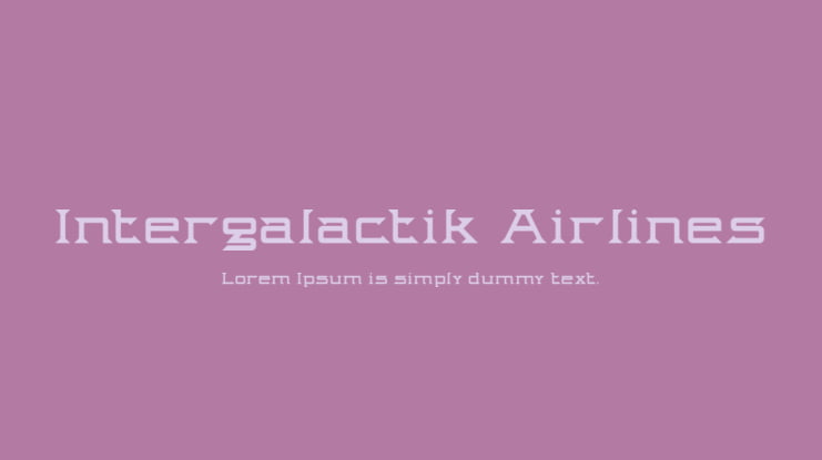 Intergalactik Airlines Font Family
