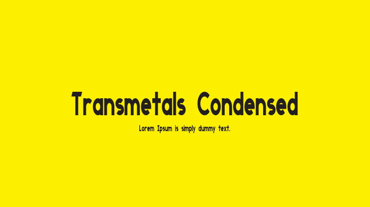 Transmetals Condensed Font Family