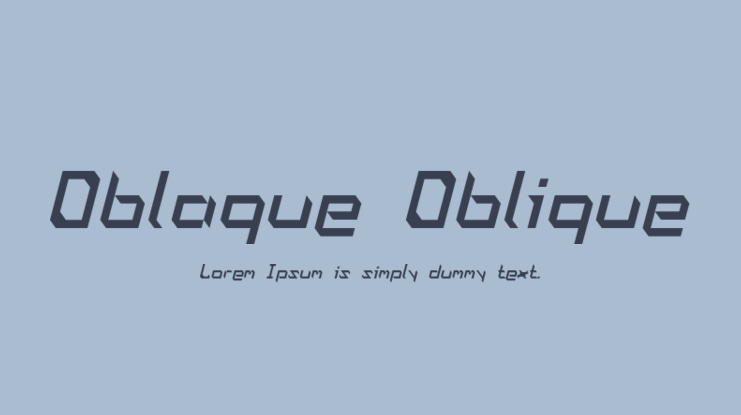 Oblaque Oblique Font