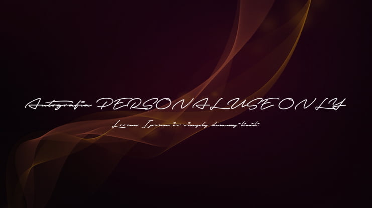 Autografia PERSONAL USE ONLY Font Family