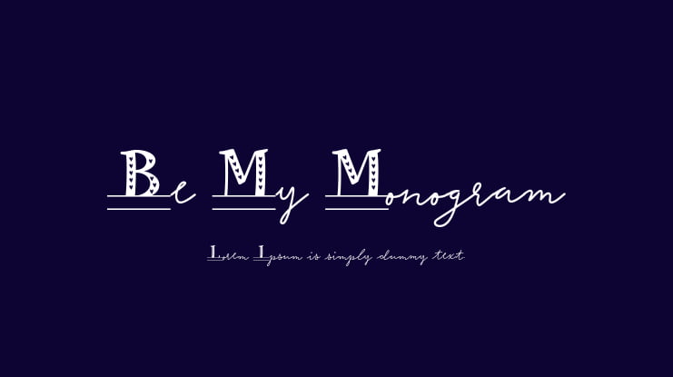 Be My Monogram Font
