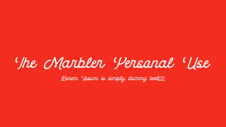 The Marbler Personal Use Font