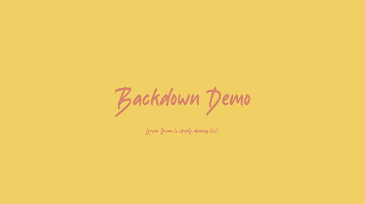 Backdown Demo Font
