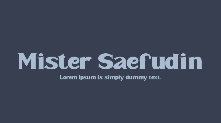 Mister Saefudin Font