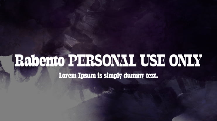 Rabento PERSONAL USE ONLY Font Family