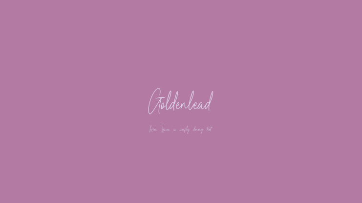 Goldenlead Font