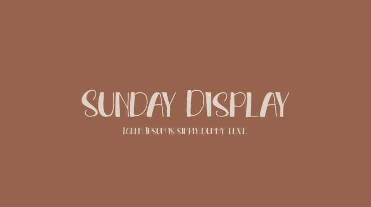 Sunday Display Font