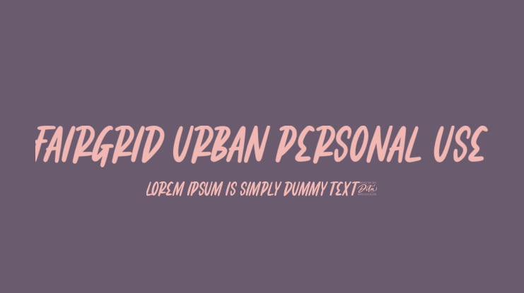 Fairgrid Urban Personal Use Font