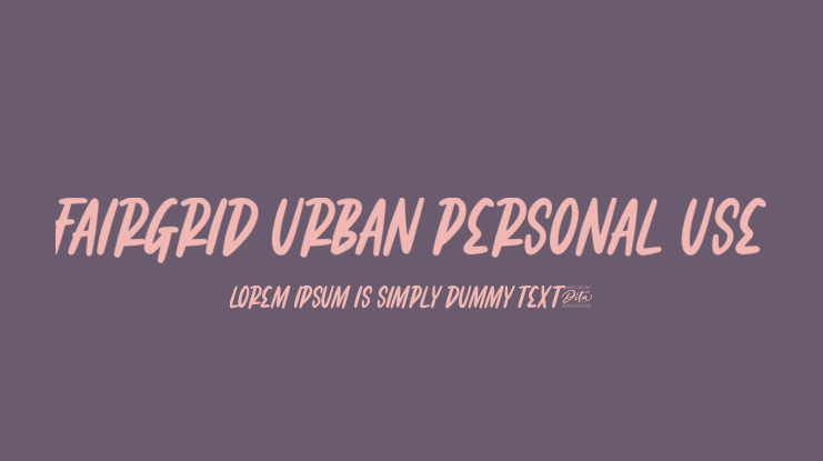 Fairgrid Urban Personal Use Font