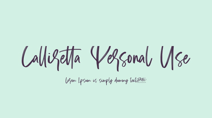 Calliretta Personal Use Font