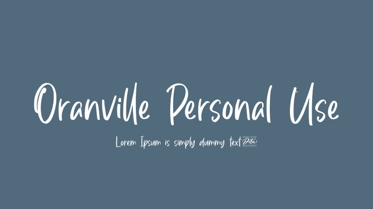 Oranville Personal Use Font