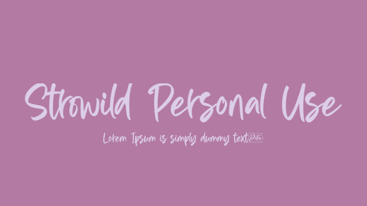 Strowild Personal Use Font