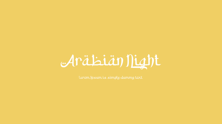 Arabian Night Font