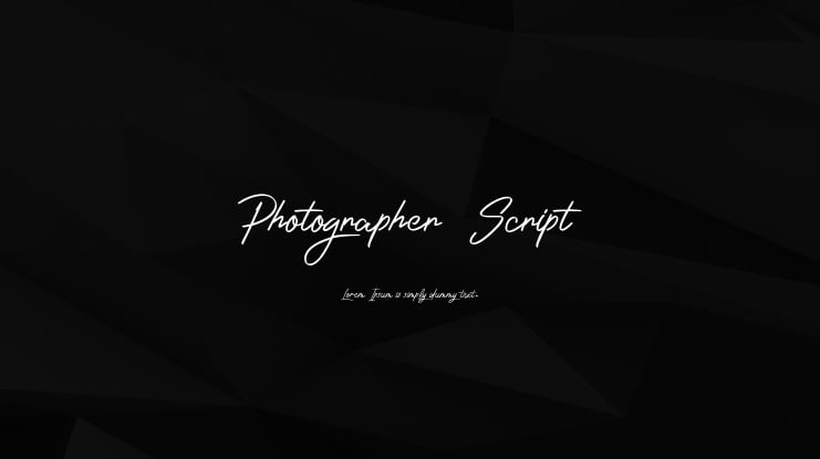 Photographer_Script Font