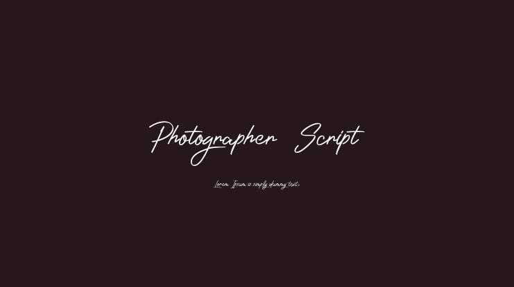 Photographer_Script Font
