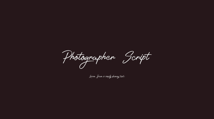 Photographer_Script Font
