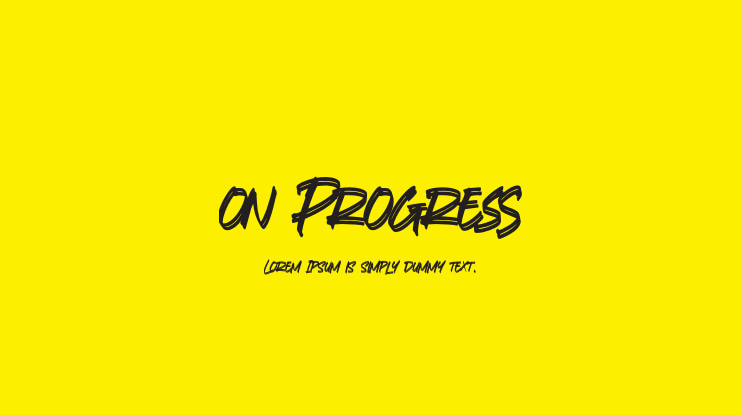 on Progress Font