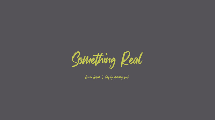 Something Real Font
