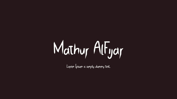 Mathur AlFijar Font