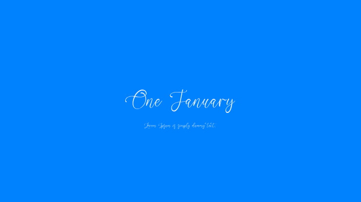 One January Font Family