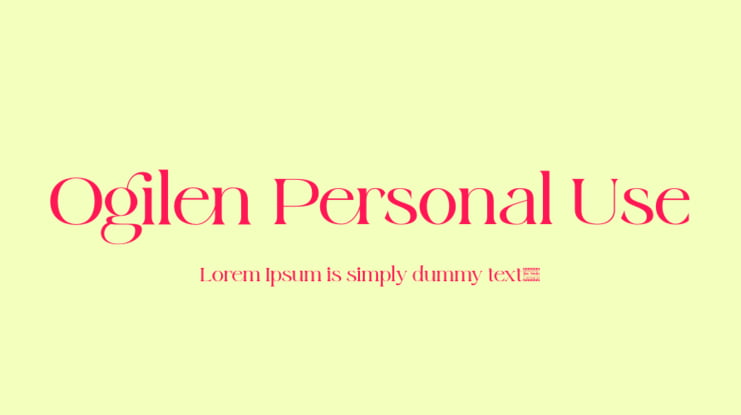 Ogilen Personal Use Font