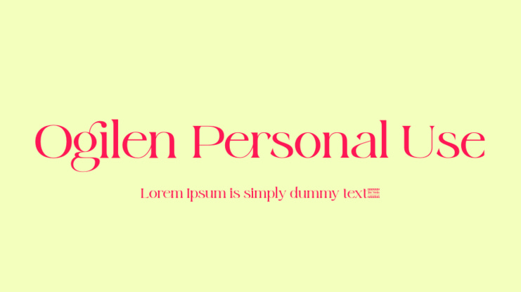 Ogilen Personal Use Font