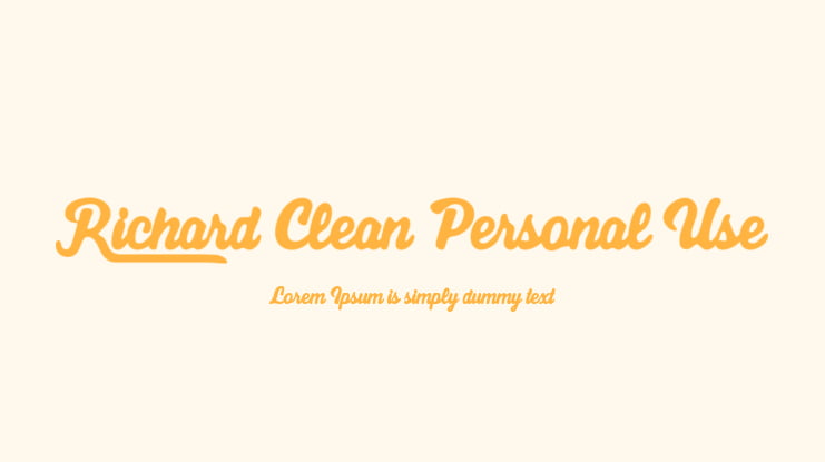 Richard Clean Personal Use Font