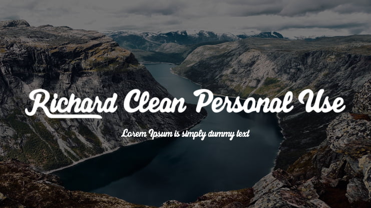 Richard Clean Personal Use Font