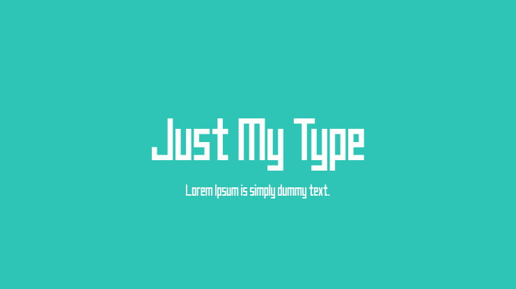 Just My Type Font