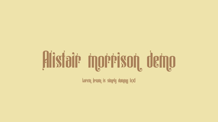 Alistair morrison demo Font