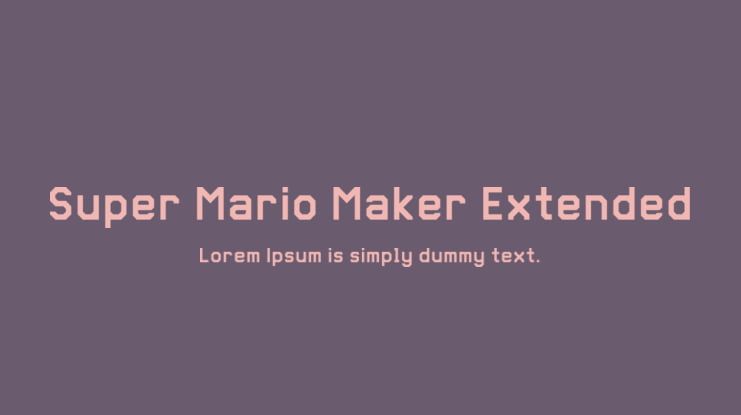 Super Mario Maker Extended Font