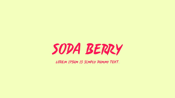 Soda Berry Font