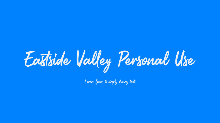 Eastside Valley Personal Use Font