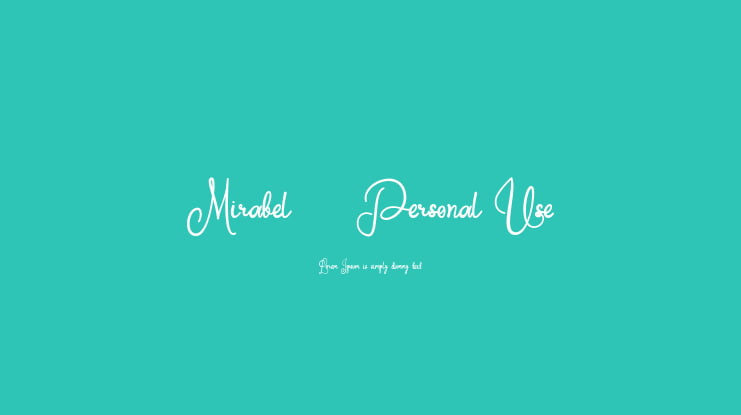 Mirabel - Personal Use Font