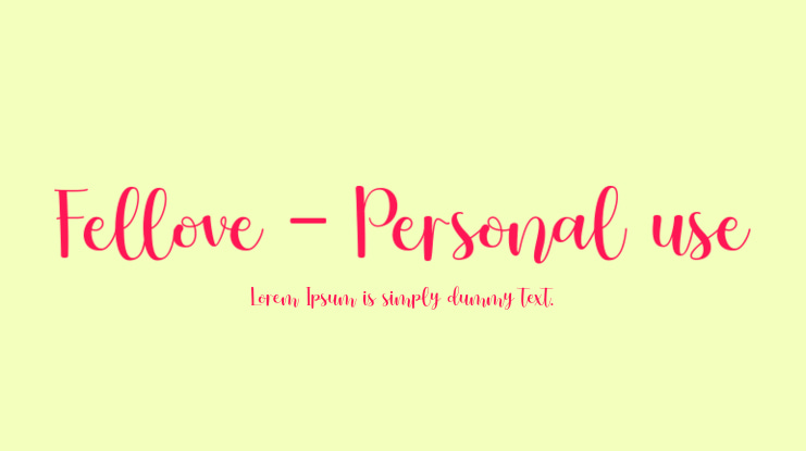 Fellove - Personal use Font