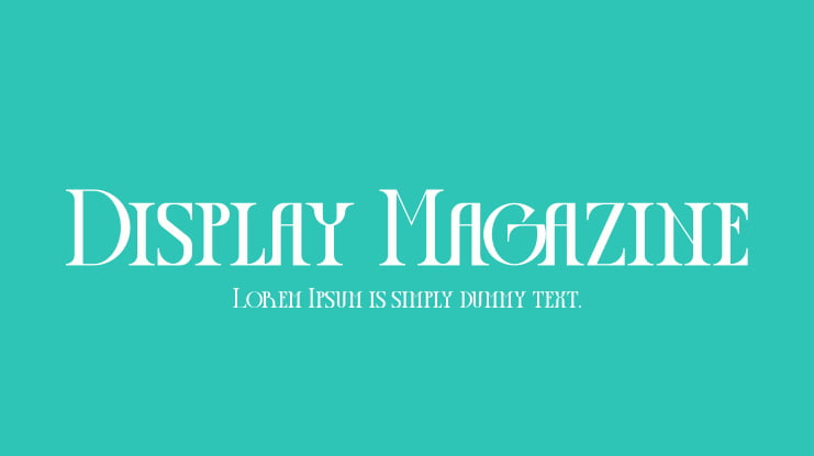 Display Magazine Font