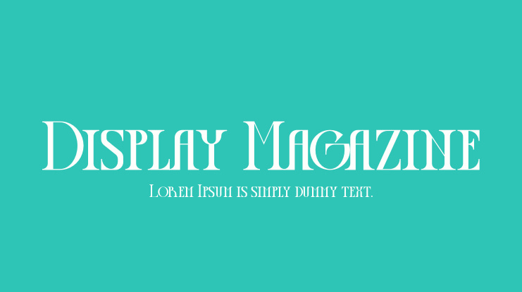 Display Magazine Font