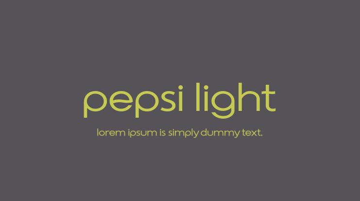 Pepsi Light Font