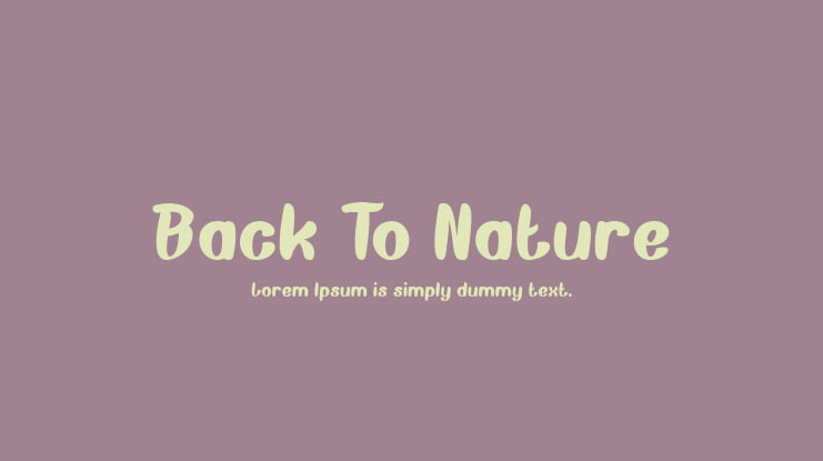 Back To Nature Font Family