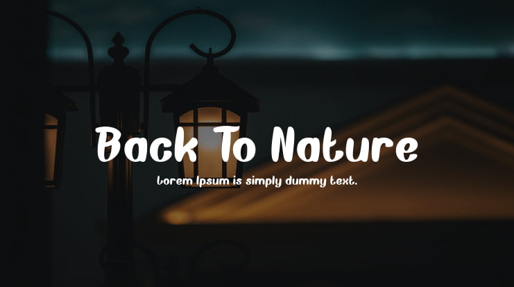 Back To Nature Font Family