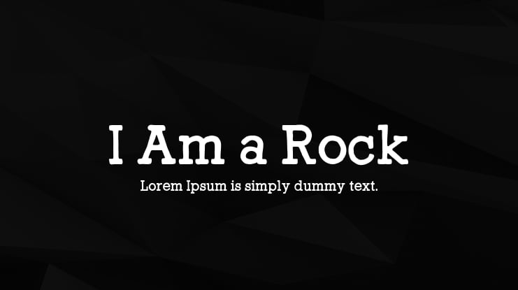 I Am a Rock Font