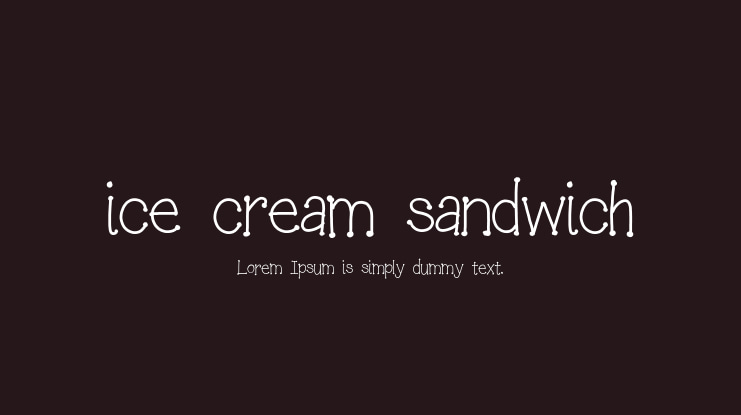ice cream sandwich Font