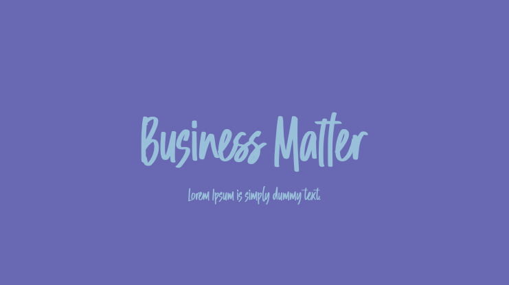 Business Matter Font