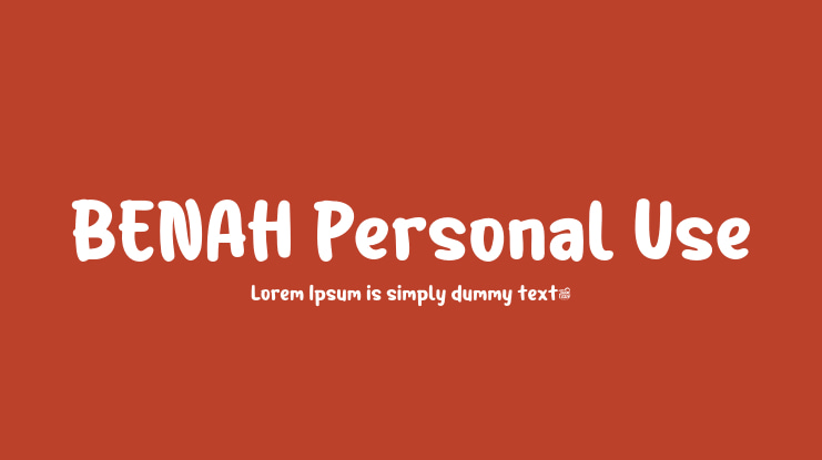 BENAH Personal Use Font Family